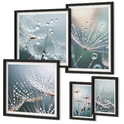 Wanddecoratie compositie Dewdrops minimalistische planten