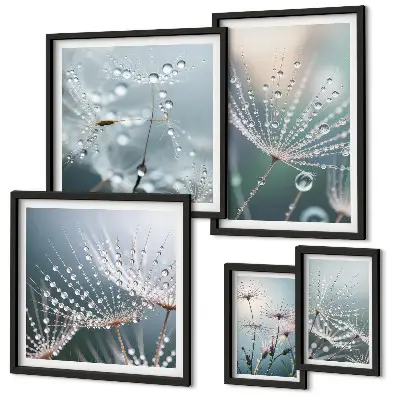 Dewdrops minimalistische planten wanddecoratie compositie