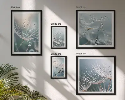 Dewdrops minimalistische planten wanddecoratie compositie