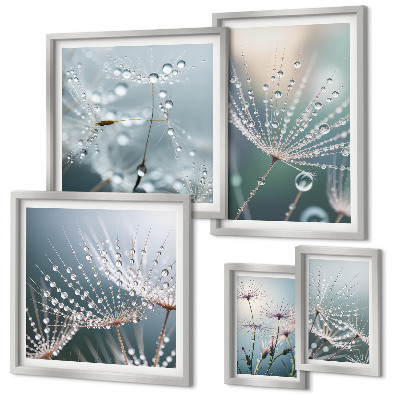 Wanddecoratie compositie Dewdrops minimalistische planten