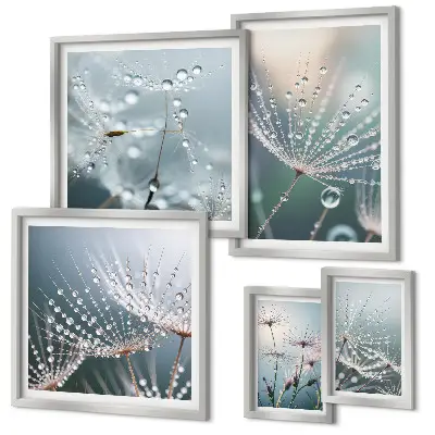 Dewdrops minimalistische planten wanddecoratie compositie