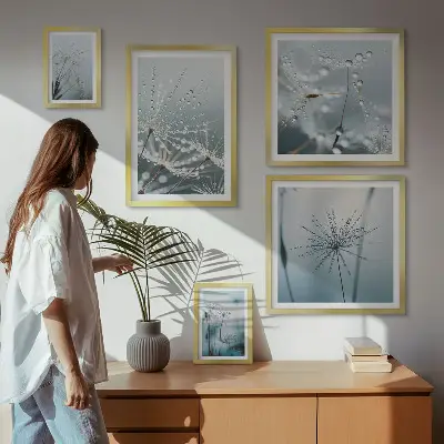 Gallery wall Waterdruppels op planten