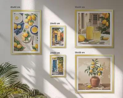 Gallery wall Citroen Mediterrane Ideeën
