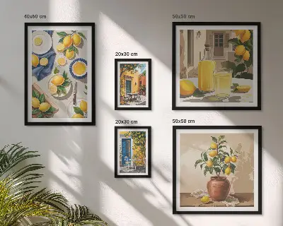 Gallery wall Citroen Mediterrane Ideeën
