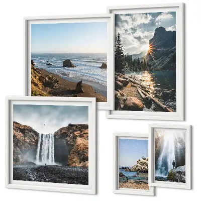 Wanddecoratie compositie Landschappen, watervallen, stranden