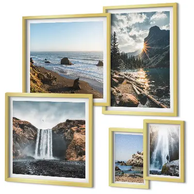 Wanddecoratie met natuurlandschappen met uitzichten op landschappen, watervallen en stranden