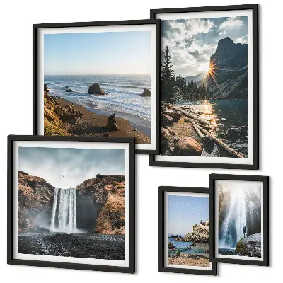Wanddecoratie met natuurlandschappen met uitzichten op landschappen, watervallen en stranden