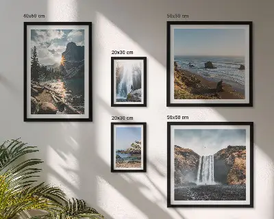 Wanddecoratie met natuurlandschappen met uitzichten op landschappen, watervallen en stranden
