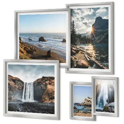 Wanddecoratie met natuurlandschappen met uitzichten op landschappen, watervallen en stranden