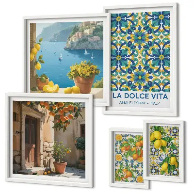 Gallery wall Italiaanse Amalfi citrusbloemen