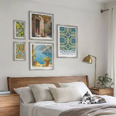 Gallery wall Italiaanse Amalfi citrusbloemen