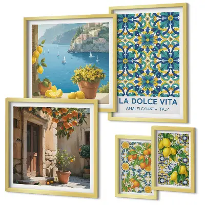 Gallery wall Italiaanse Amalfi citrusbloemen