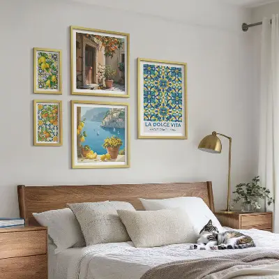 Gallery wall Italiaanse Amalfi citrusbloemen