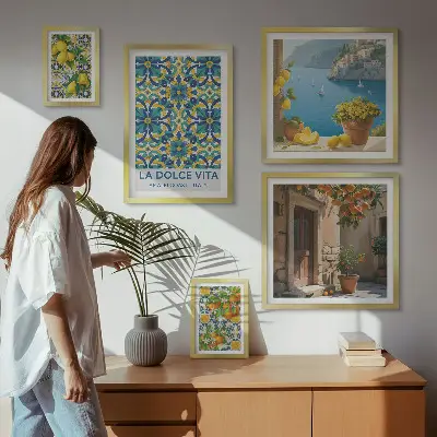 Gallery wall Italiaanse Amalfi citrusbloemen