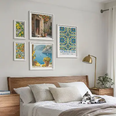 Gallery wall Italiaanse Amalfi citrusbloemen