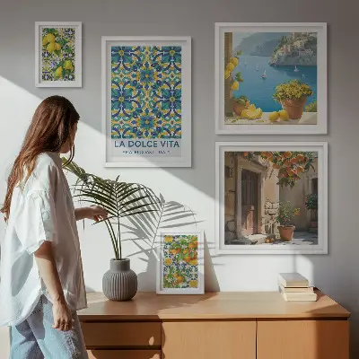 Gallery wall Italiaanse Amalfi citrusbloemen