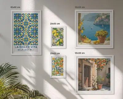 Gallery wall Italiaanse Amalfi citrusbloemen