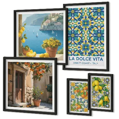 Gallery wall Italiaanse Amalfi citrusbloemen