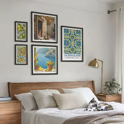 Gallery wall Italiaanse Amalfi citrusbloemen