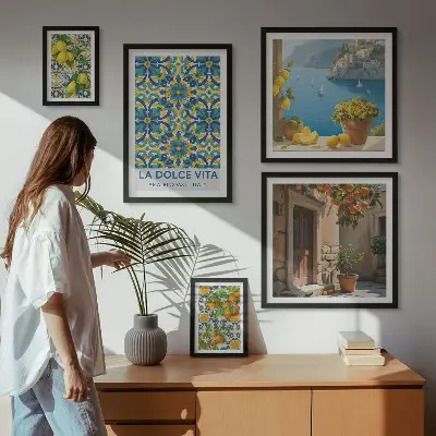 Gallery wall Italiaanse Amalfi citrusbloemen