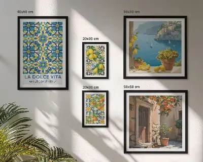 Gallery wall Italiaanse Amalfi citrusbloemen