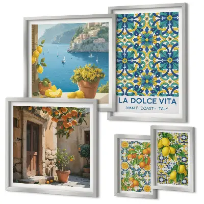 Gallery wall Italiaanse Amalfi citrusbloemen