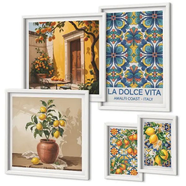 Wanddecoratie Italiaanse citrusvruchten in mediterrane stijl