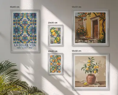 Wanddecoratie Italiaanse citrusvruchten in mediterrane stijl