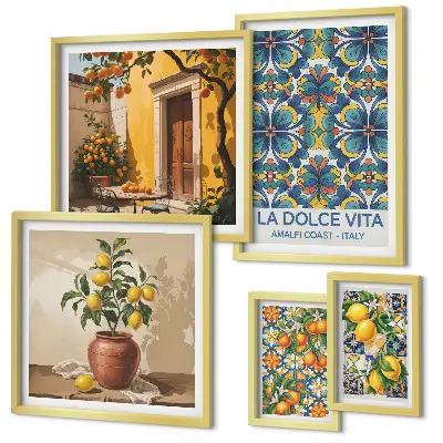 Wanddecoratie Italiaanse citrusvruchten in mediterrane stijl