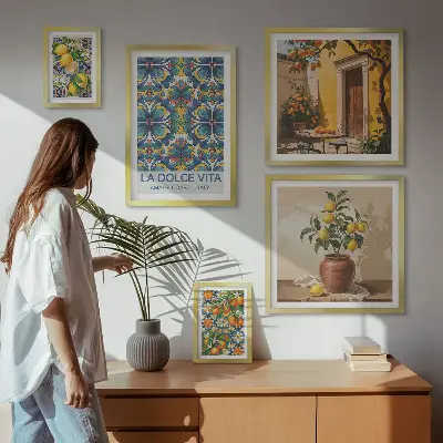 Wanddecoratie Italiaanse citrusvruchten in mediterrane stijl