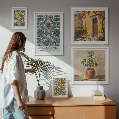 Wanddecoratie Italiaanse citrusvruchten in mediterrane stijl