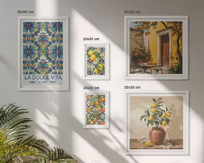 Wanddecoratie Italiaanse citrusvruchten in mediterrane stijl