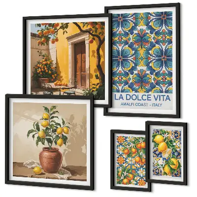 Wanddecoratie Italiaanse citrusvruchten in mediterrane stijl