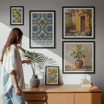 Wanddecoratie Italiaanse citrusvruchten in mediterrane stijl