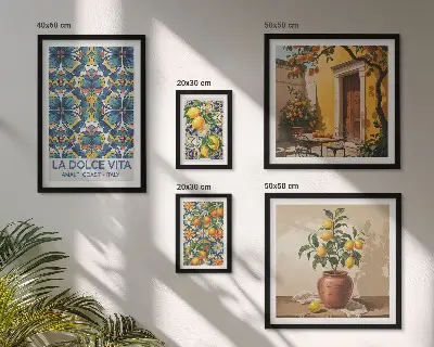 Wanddecoratie Italiaanse citrusvruchten in mediterrane stijl
