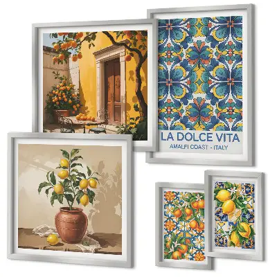 Wanddecoratie Italiaanse citrusvruchten in mediterrane stijl