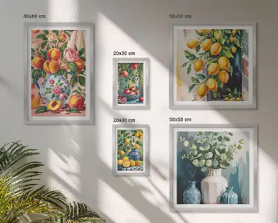 Gallery wall Fruitige bloemencomposities