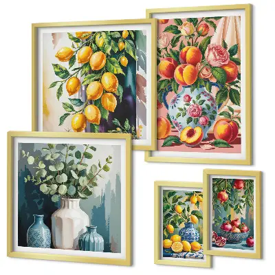 Gallery wall Fruitige bloemencomposities