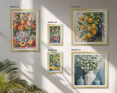 Gallery wall Fruitige bloemencomposities