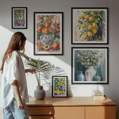 Gallery wall Fruitige bloemencomposities