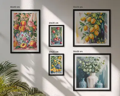 Gallery wall Fruitige bloemencomposities