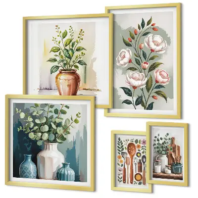 Gallery wall Stijlvolle keukendecoratie met planten