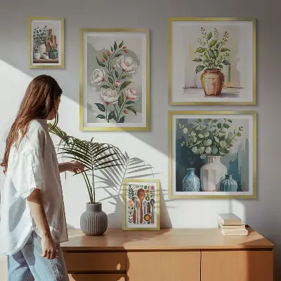 Gallery wall Stijlvolle keukendecoratie met planten