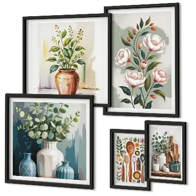 Gallery wall Stijlvolle keukendecoratie met planten