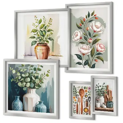 Gallery wall Stijlvolle keukendecoratie met planten
