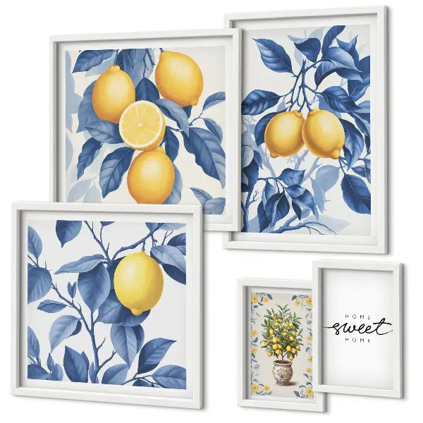 Wanddecoratie compositie met rustieke citroenaccenten