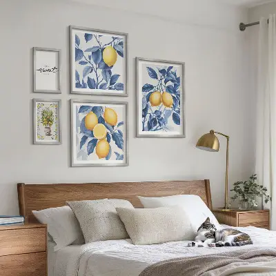 Wanddecoratie compositie met rustieke citroenaccenten