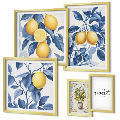 Wanddecoratie compositie met rustieke citroenaccenten