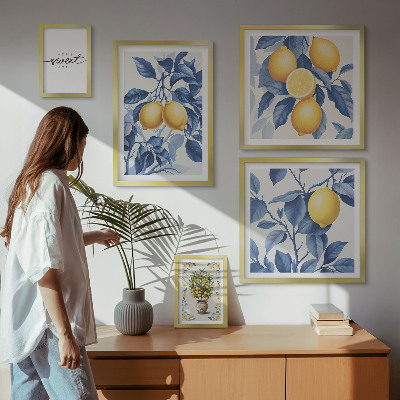 Wanddecoratie compositie Rustieke citroenaccenten