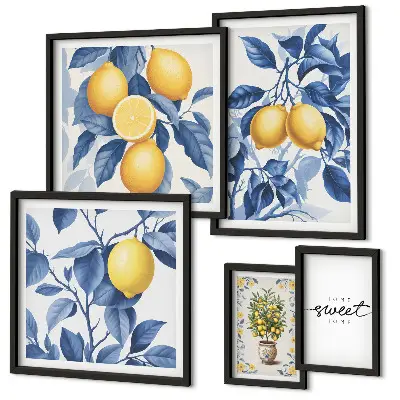 Wanddecoratie compositie met rustieke citroenaccenten